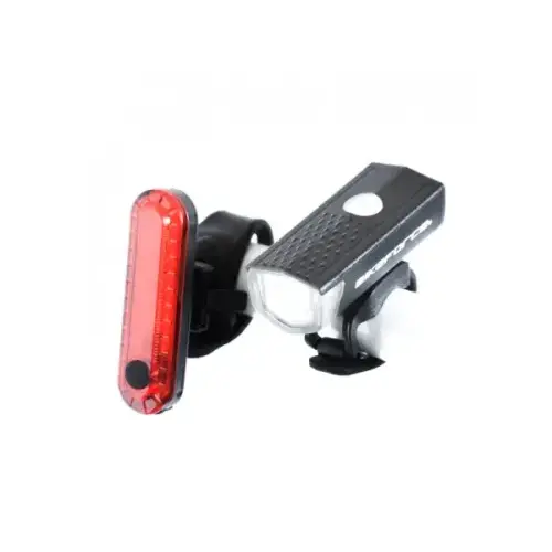 Set lampa fata spate BikeForce Beamer, USB