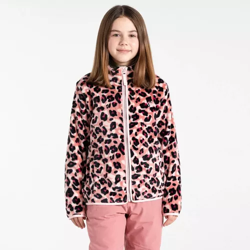 Jacheta fleece copii Dare2B Zesty roz pudrat / cheetah print