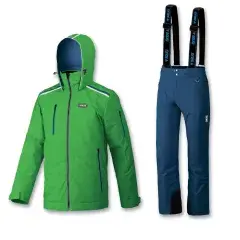 BRUGI - Costum de schi verde/albastru pentru barbati