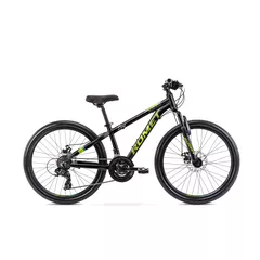 Bicicleta pentru copii Romet Rambler Dirt 24 marimea S/12 Negru/Lime 2022
